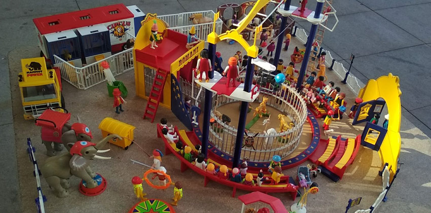 Playmarket exposición de playmobil y mercadillo, Diorama de circo | Sevilla con los peques 