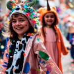 Niñas disfrazadas en un pasacalles del Carnaval de Sevilla | Sevilla con los peques